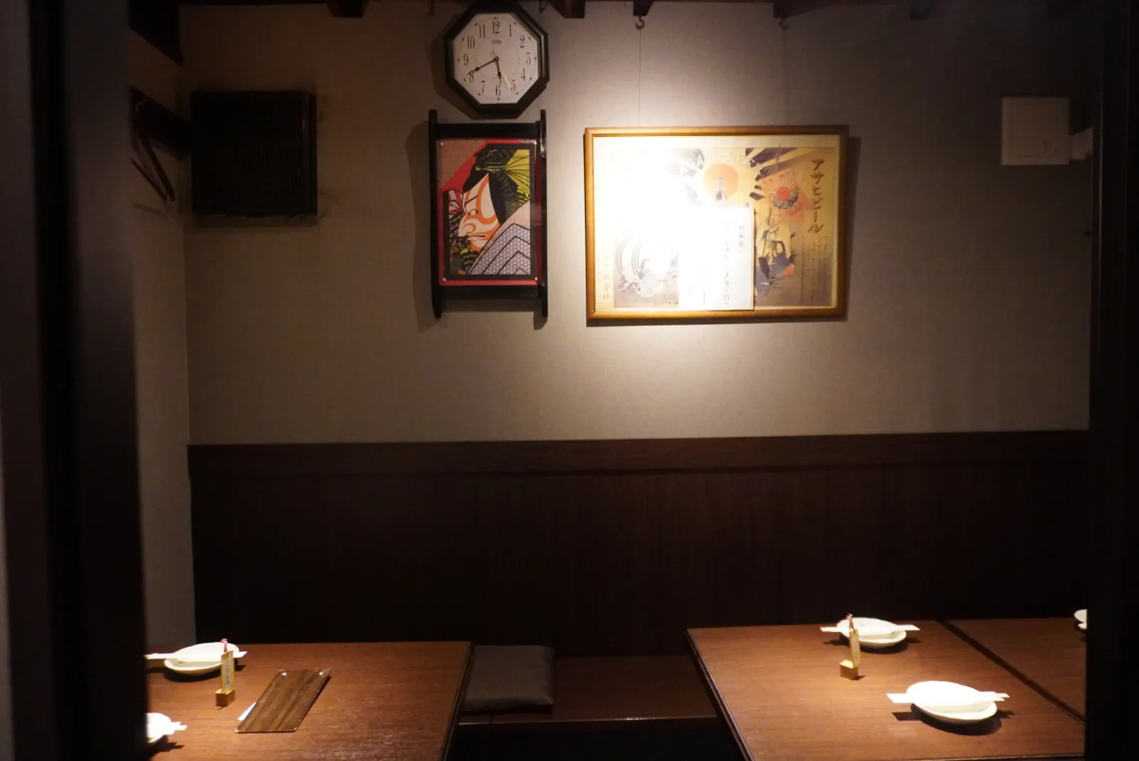 たんやの店内、座敷席のしつらえ
